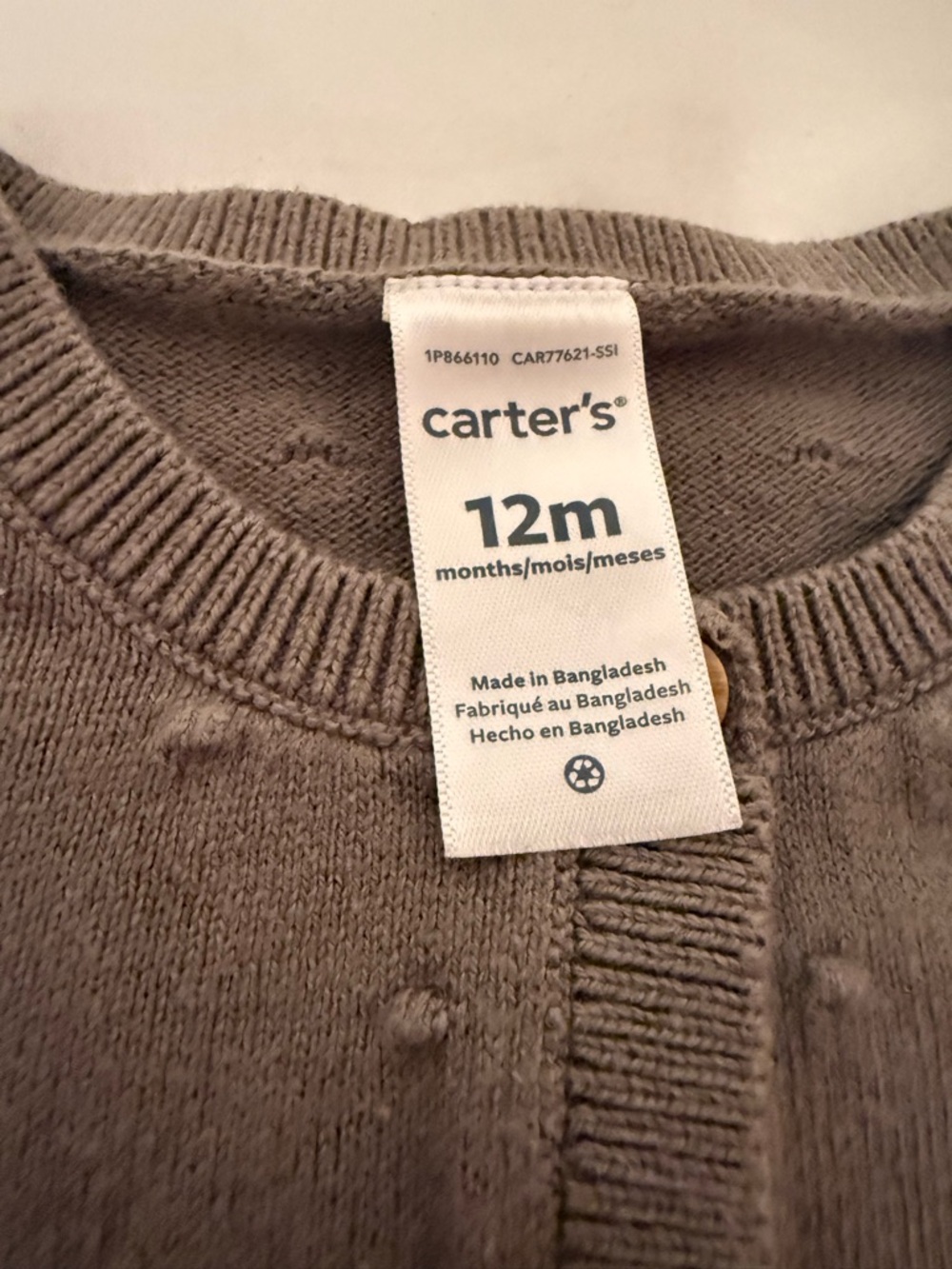 Carter's Taupe Knit Ruffle-Shoulder Two-Piece Set - Picture 2 of 2